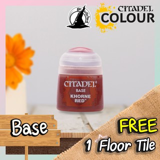 (Base) KHORNE RED : Citadel Paint แถมฟรี 1 Floor Tile