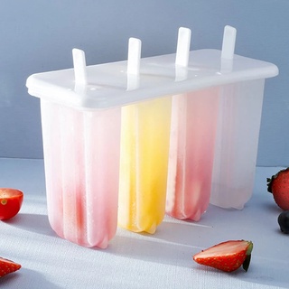 [ Fast Delivery ] 4 Cells Popsicle Molds Ice-Pop Mold Frozen Ice Cream Maker