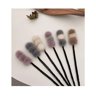 Mink fur ball ball ก้านทำผม ก้านม้วนผม ก้านมวยผม ขนฟูนุ่มนิ่ม กิ๊บหนีบผม กิ๊บติดผม หนีบดังโง๊ะ หนีบผม ม้วนผม กิ๊บผม