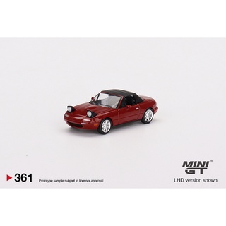 MINI GT 1/64 No.361 Mazda Miata MX-5 (NA) Classic Red Headlight Up / Soft Top