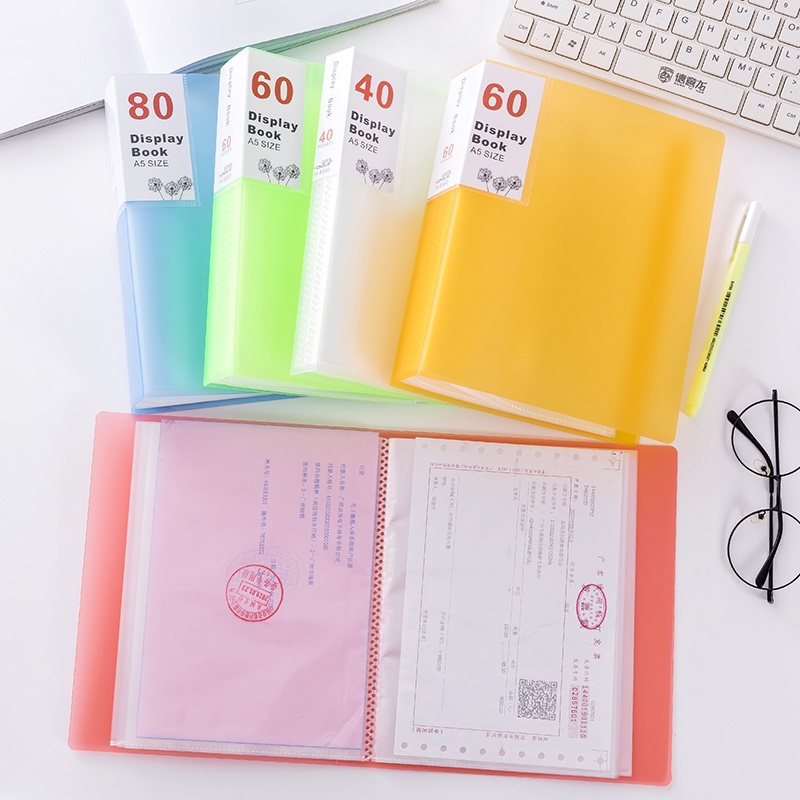 แฟ้มโฟลเดอร์ ขนาด A5 27 ซม. สีโปร่งใส สําหรับใส่หนังสือ อัลบั้มรูปภาพ สํานักงาน ส่งฟรี