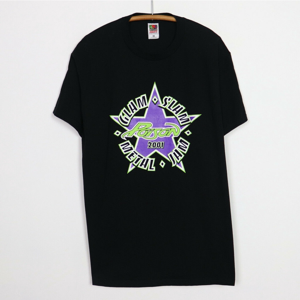 ขายดี เสื้อยืดลําลอง แขนสั้น พิมพ์ลาย Poison Glam Slam Metal Jam HGpnfd96OBpfee63 สไตล์วินเทจ คลาสสิ