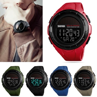 SKMEI Mens Digital Watch Solar Power Waterproof Outdoor Sport Wrist Watches