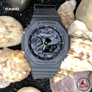 【พร้อมส่ง】Casio G-shock GA-2100CA-8A นาฬิกาข้อมือดิจิทัล อะนาล็อก สายเรซิ่น สีเทาเข้ม ลายพราง สําหรับผู้ชาย