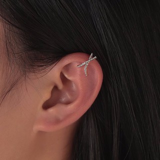Cross diamond earcuff เอียร์คัพเพชร