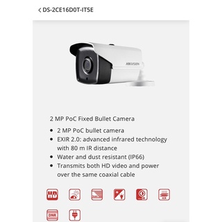 กล้อง Hikvision HDTVI 1080P รุ่น DS-2CE16D0T-IT5E