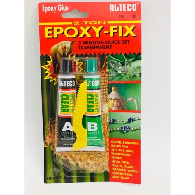 ALTECO กาว 2 ตัน สีใส ปะเหล็ก กาวแห้งเร็ว EPOXY FIX 2TON