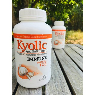 Kyolic® Aged Garlic Extract, Immune สูตร Formula 103 * 200 Capsules (Wakunaga) กระเทียมบ่มสกัดไร้กลิ่น ลดไขมันในเลือด