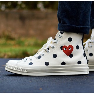 พร้อมส่ง Comme des garcons x Converse chuck taylor  หุ้มข้อขาวลายจุดดำ