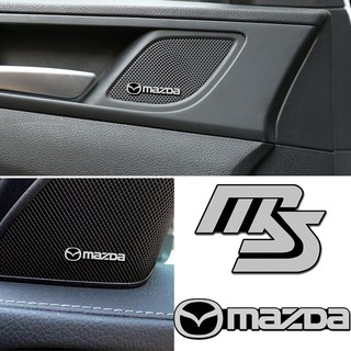 สติกเกอร์อลูมิเนียม รูปตราสัญลักษณ์ สําหรับติดตกแต่งภายในรถยนต์ Mazda MS Atenza Axela MX3 จํานวน 4 ชิ้น ต่อชุด