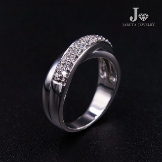 “ไขว้รัก” แหวนเงินแท้ 925 ฝัง Cubic Zirconia (เพชรสวิส) | Jaruta Jewelry