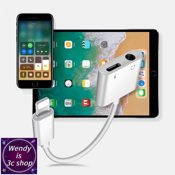 [Wendy's 3c shop]หูฟังแจ็คตัวแปลง Lightning  หัวแปลงไอโฟน สายแปลง ต่อหูฟัง 3.5 พร้อมชาร์จ  Lightning