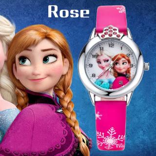 นาฬิกาข้อมือ ลายการ์ตูน Frozen Elsa Ann สำหรับเด็ก