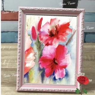กรอบรูปสีสวยๆ น่ารัก กรอบเกียรติบัตร ขนาดภาพ 10x12” , A4 , 8x12" , 8x10" ,6x8”, A5 , 6x12"ใส่ใบประกาศ งานแต่งงาน +กระจก