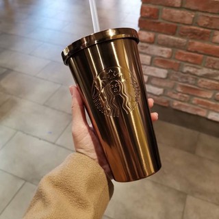 แก้ว Starbucks Copper Siren Cold Cup แก้วสตาร์บัค สี Rosegold