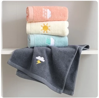 YJM/MJM-06 ผ้าขนหนู ผ้าเช็ดตัว เช็ดผม คอตตอน Cotton100% เข้าเซ็ตผืนเล็ก ผืนใหญ่ เนื้อหนานุ่ม ปักลาย 4 ลาย น่ารัก