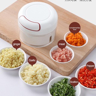 เครื่องปั่นแบบมือดึง ขนาดพกพา 7x9 cm./ mini Food Chopper แบบใบมีด2ใบคมใช้สะดวกกระทัดรัด