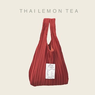 Wyllabrand กระเป๋าผ้าพลีท Thai lemon tea