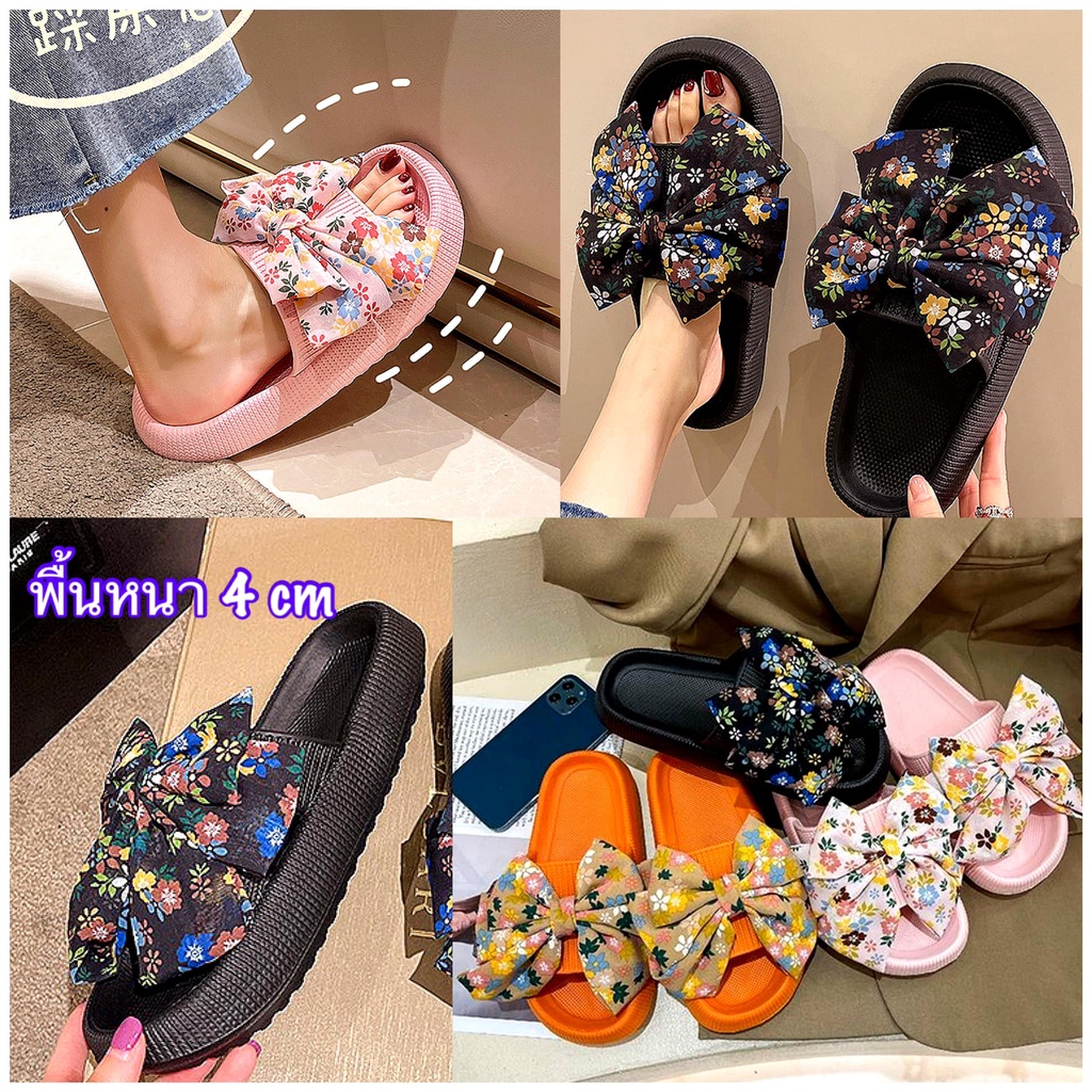 พร้อมส่ง จากไทย👠รองเท้าแตะเพื่อสุขภาพ รุ่นโบว์ใหญ่ 40-45