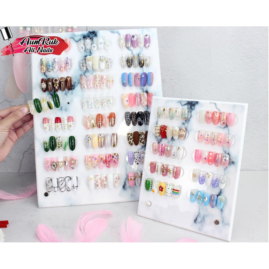 ชาร์จโชว์สีทาเล็บ แท่นโชว์ลายเพ้นท์เล็บ ลายหินอ่อน
