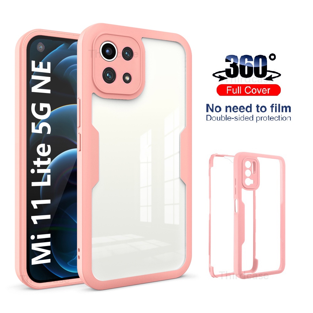 360°เคสโทรศัพท์มือถือแบบแข็ง กันกระแทก ด้านหน้า และด้านหลัง สองด้าน สําหรับ XiaoMi 11 Lite 5G NE Mi 