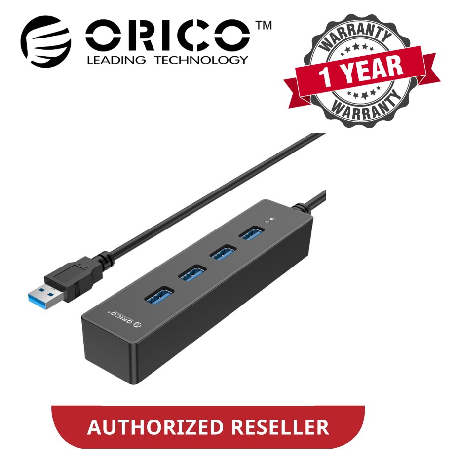 ORICO 4 พอร์ต USB3.0 Hub (W8PH4-U3) - สีดํา