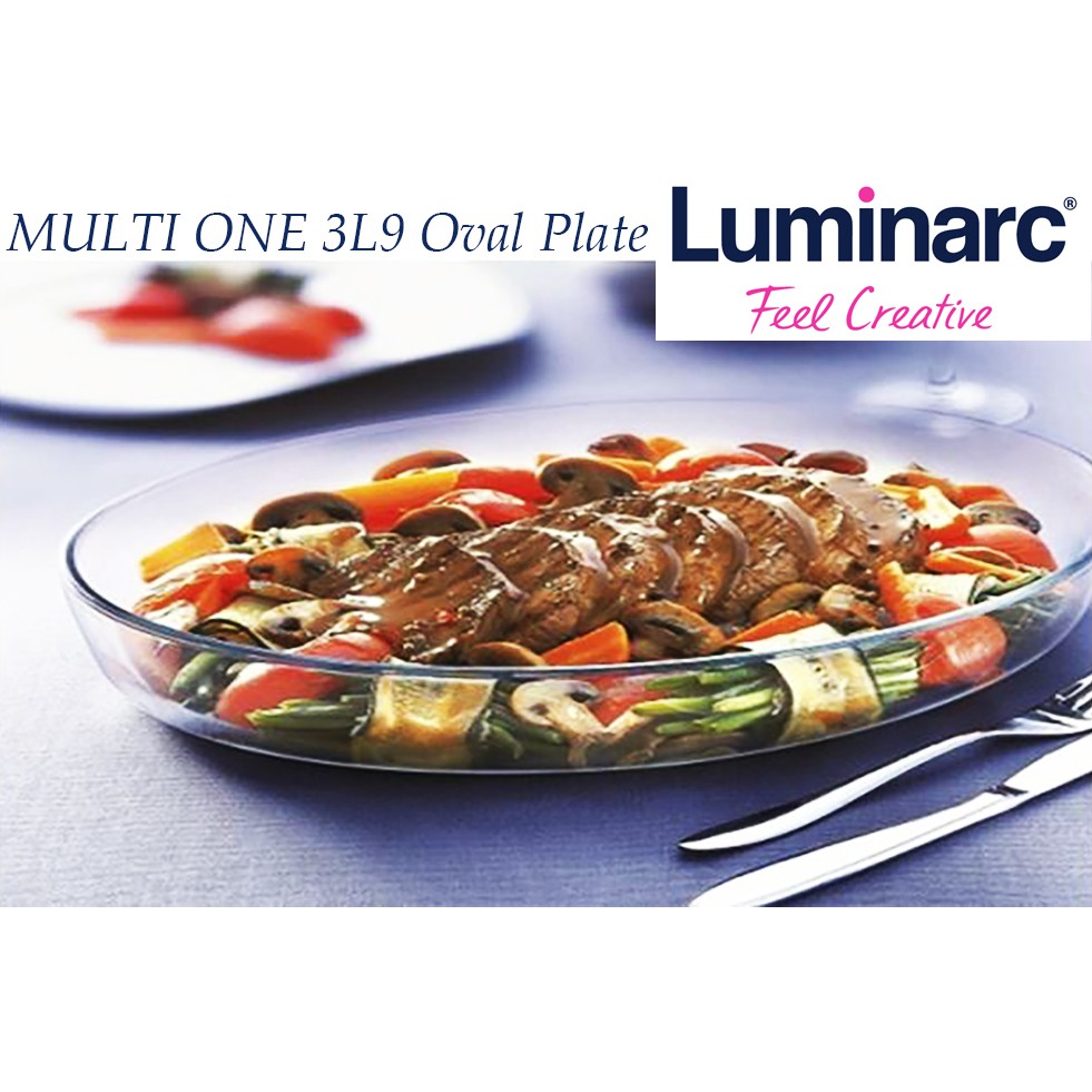 Luminarc Multi-one 3L9 Tempered Opal Glass Oval Plate SEJ1339