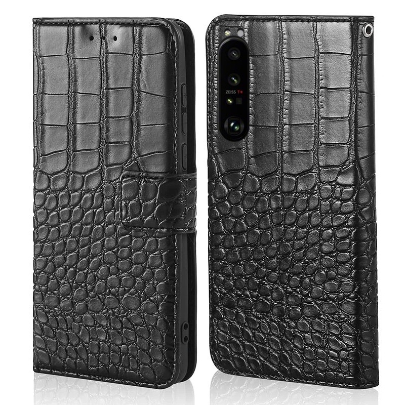 เคสหนังจระเข้สําหรับ Sony Xperia 1 IV / Xperia 1 IV SO-51C / Xperia 1 IV DoCoMo Flip Cover