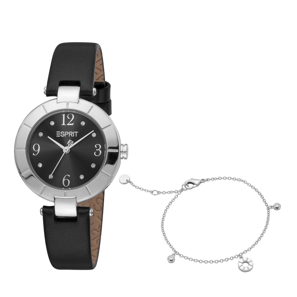 (ของแท้ประกันช้อป) Esprit นาฬิกาข้อมือผู้หญิงสายหนังรุ่น ES1L288L0025 สีดำ นาฬิกาข้อมือ