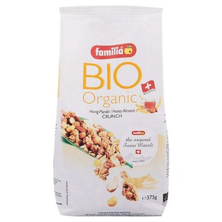 Familia Bio Organic Crunch Honey Almond แฟมิเลีย ไบโอ ออแกนิค ซีเรียลธัญพืช กราโนล่า อัลมอนด์ผสมน้ำผึ้ง 375g