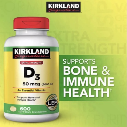 Kirkland D3 50 mcg 600 เม็ด Exp.Jun/26