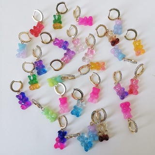 (มาใหม่) ต่างหู Jelly Gummy Bear Earrings ดีไซน์น้องหมีสีทูโทน ใส่แล้วหวานๆ น่ารักมาก