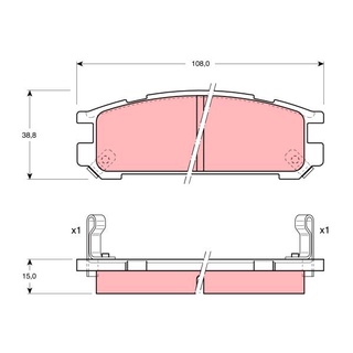 ผ้าดิสเบรคหลัง SUBARU IMPREZA GC GF 1992-2000 LEGACY BC BF 1989-1994 BD BG 1994-1999 BE BH BG 1998-2003 GDB990 TRW