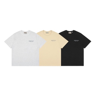 เสื้อยืดลําลอง คอกลม แขนสั้น ทรงหลวม ลาย Fear Of God ESSENTIALS สีดํา สีเทาแอปริคอท สําหรับผู้ชาย และผู้หญิงS-5XL