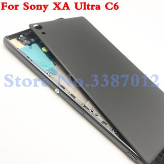 Full Housing Middle Front Frame Bezel Housing For Sony Xperia XA Ultra C6 F3215 F3216 + Side Rail Stripe With Side Buttons+Logo