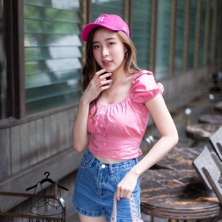 เสื้อครอป สม็อคหลัง น่ารัก พร้อมส่ง