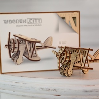 Biplane By Woodencity ตัวต่อไม้