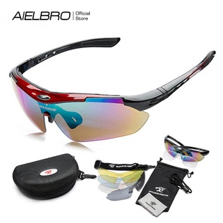 『READY STOCK』AIELBRO แว่นตากันแดดสําหรับผู้ชายเหมาะกับการเล่นกีฬาขี่รถจักรยาน Uv400