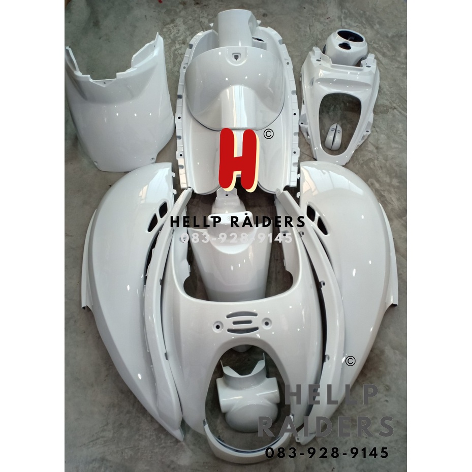 ชุดสี เฟรม ฮอนด้า สกู้ปปี้ ไอ ตัวเก่า  Honda Scoopy i ปี 2009-2011  ครบชุด 15 ชิ้น สีขาวไม่ติดสติกเกอร์