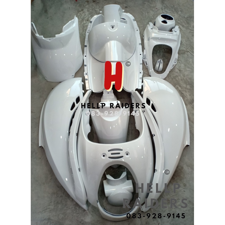 ชุดสี เฟรม ฮอนด้า สกู้ปปี้ ไอ ตัวเก่า Honda Scoopy i ปี 2009-2011 ครบชุด 15 ชิ้น สีขาวไม่ติดสติกเกอร์