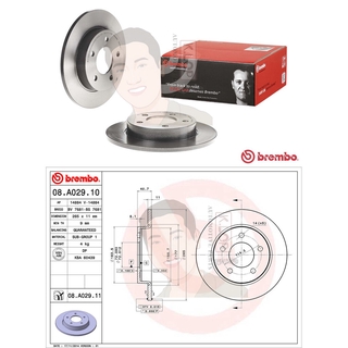 08 A029 11 จานเบรค ล้อ R (ยี่ห้อ BREMBO) รุ่น UV MAZDA มาสด้า3 (BK) 1.6 NEW 3 (BL) ปี 2005-&gt;