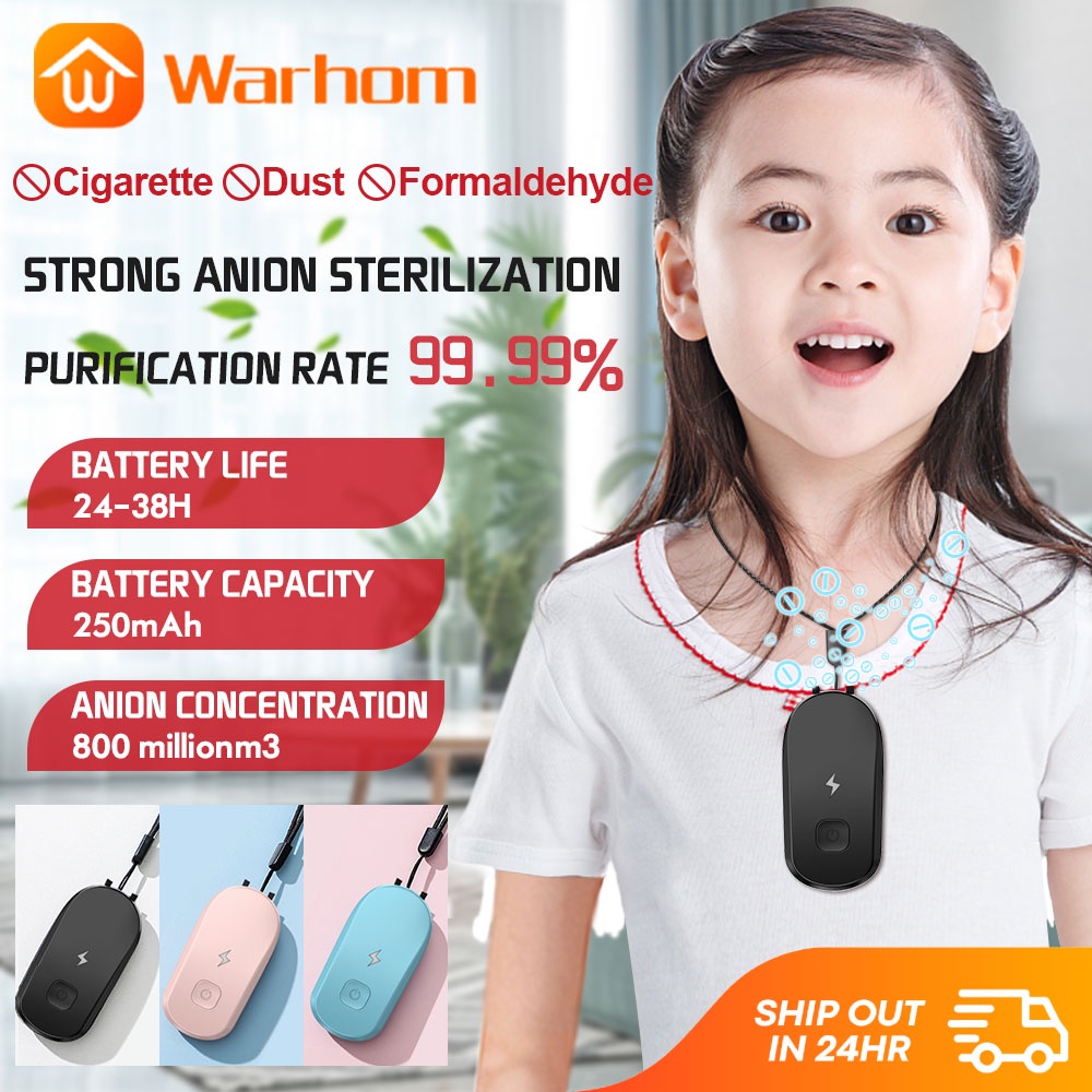 Warhom Air Purifier Wearable Rechargeable Hanging Neck Air Purifier