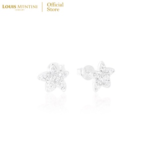 Louis Montini (Jewelry) Sterling Silver 925 Earrings ต่างหูเงินแท้ 92.5% ต่างหูผู้หญิง รูปปลาดาว LJER46