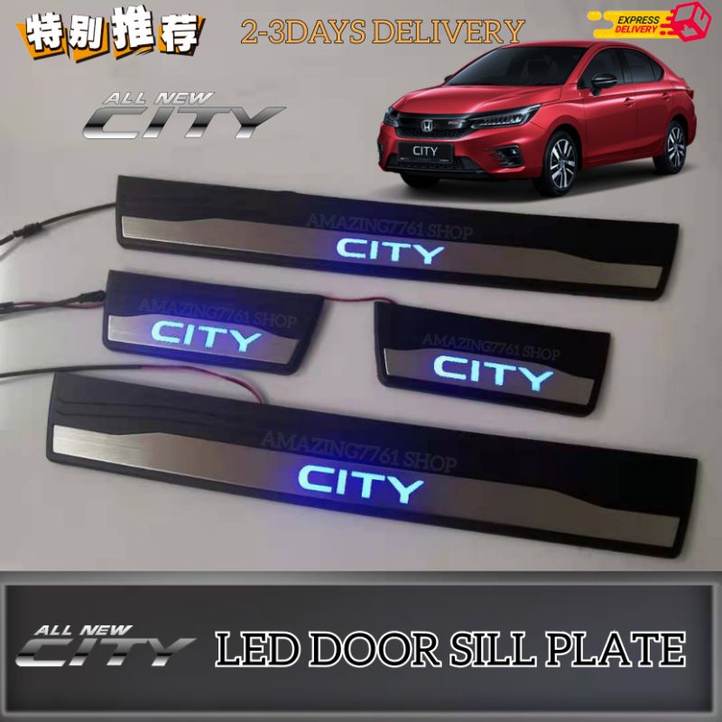 Amazing แผงป้องกันประตูรถยนต์ LED ด้านข้าง สําหรับ HONDA CITY 2020-2022 GM7 GN2