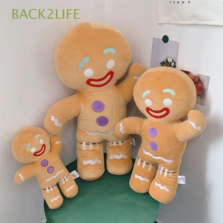 BACK2LIFE Kawaii Biscuits Man Pillow Home Decor Christmas Plush Toy Gingerbread Man Plush Christmas Gift Bedroom Decoration Collection Brinquedos Stuffed Toys Children Baby Appease Doll