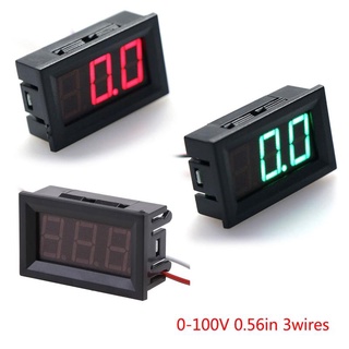 Yin DC 0-100V 3-Wire Voltmeter LED 0.56in แผงมิเตอร์วัดแรงดันไฟฟ้า ดิจิทัล