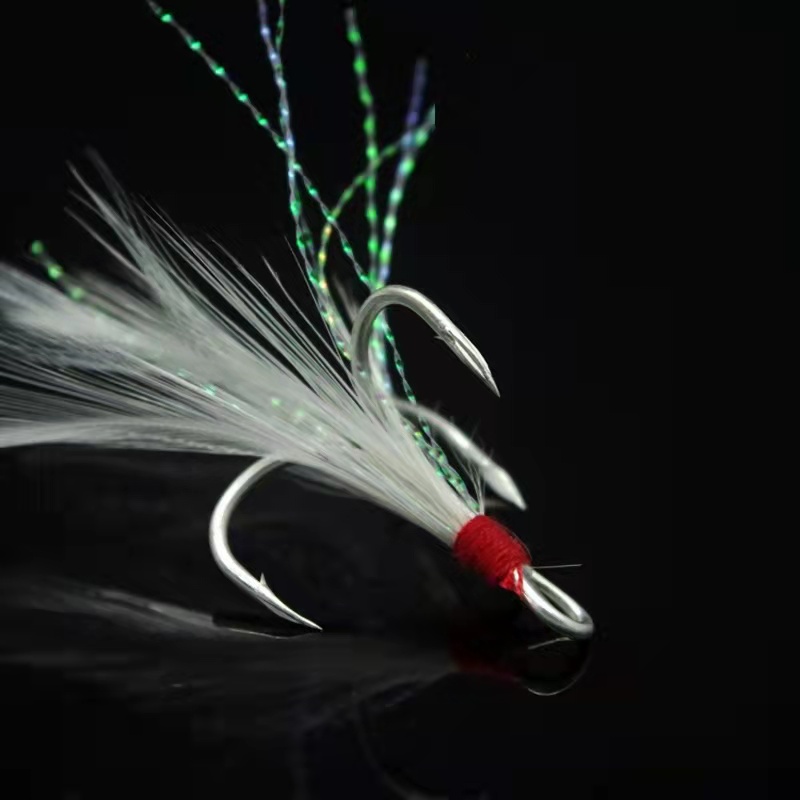 *1-2 วัน(รวดเร็วทันใจ) 3WAY Hook เบ็ด เบ็ดสามทาง ไม่มีขน แพคละ5ตัว ขนาด#1#2#4#6#8#10#12#14【Aries168】