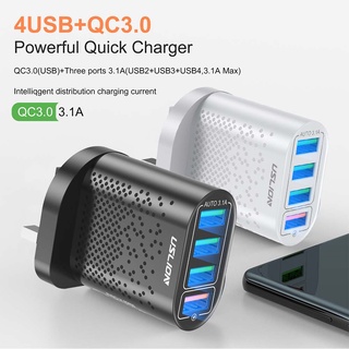  QC3.0 fast charging USB charging head for charging 4 devices simultaneously