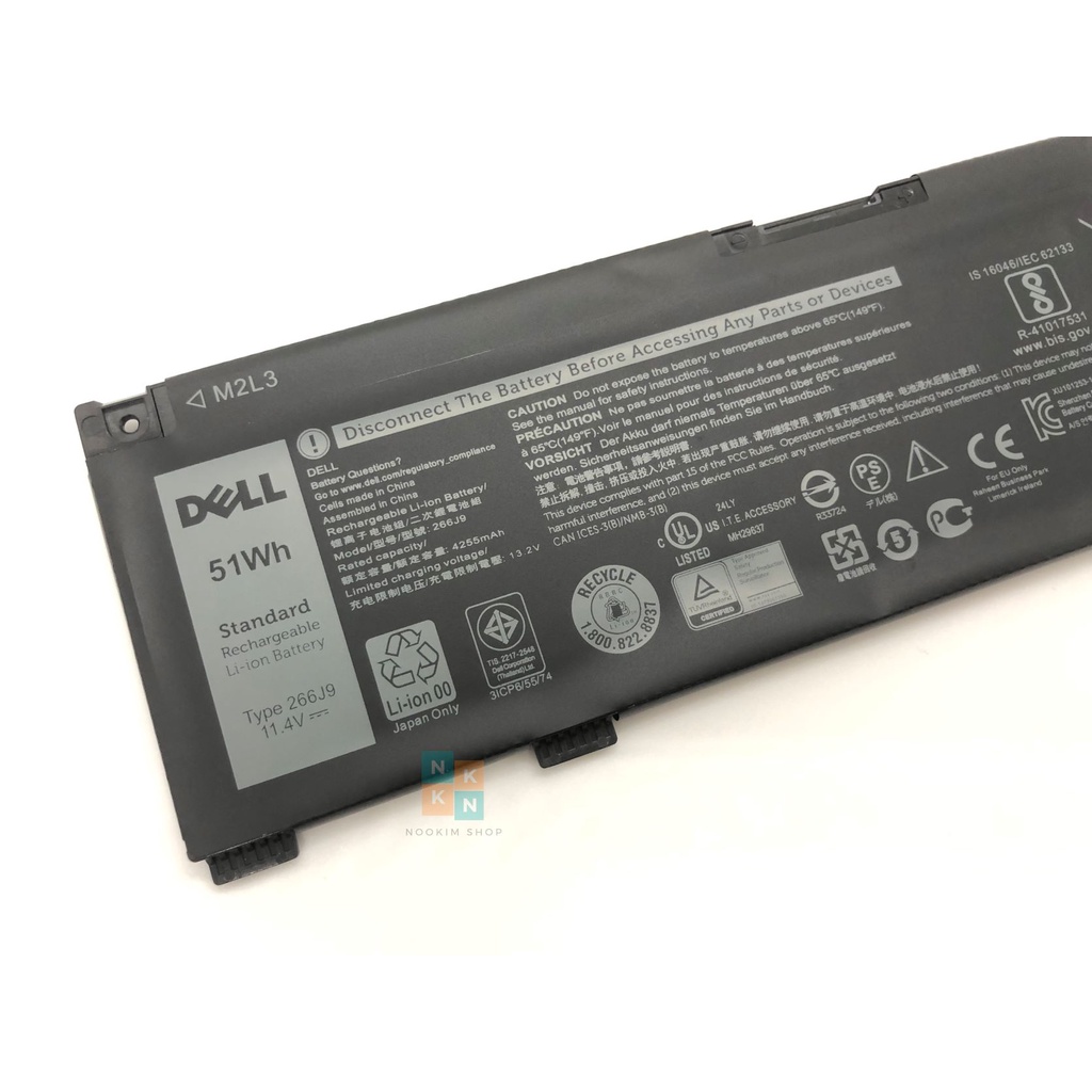 รอ10วัน Dell แบตเตอรี่ 266J9 ของแท้ (สำหรับ G3 3790 3590 3779 G5 5587 5590 )