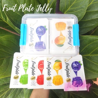 เยลลี่ผลไม้ เยลลี่กรอบ รสผลไม้  ALIBABA FRUIT PLATE JELLY 4in1 ยกกล่อง 40 ชิ้น คละรส